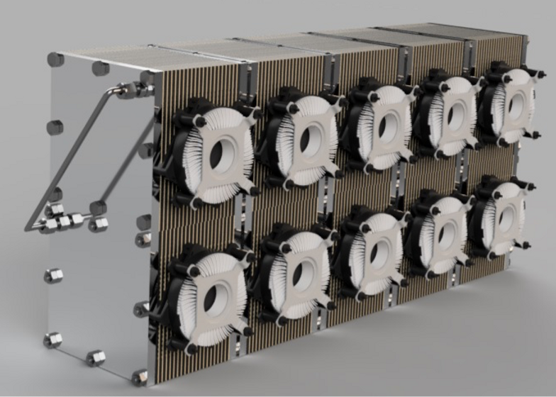 PEM fuel cell with tie rods assembly